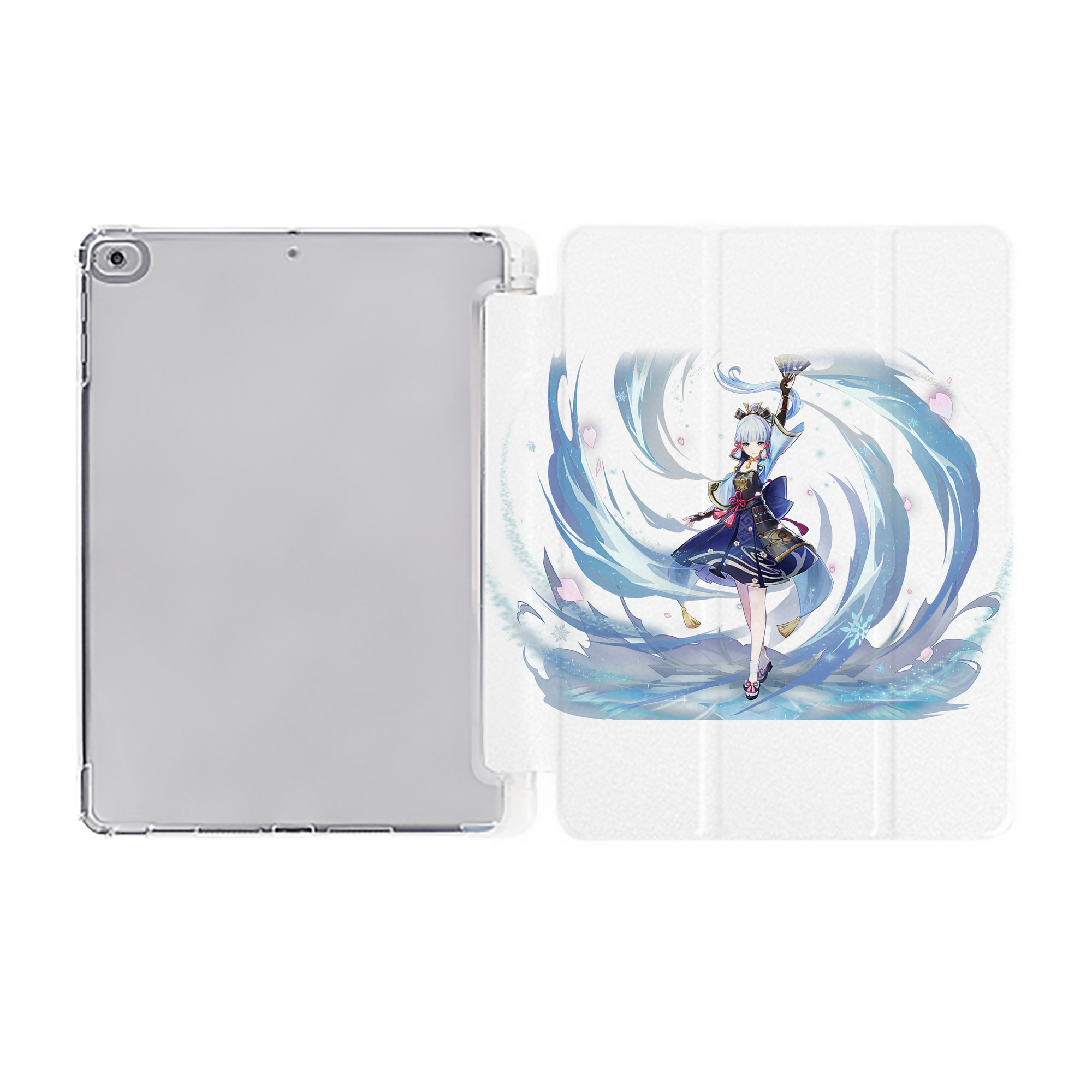 げんし神 神里綾華 神宮寺レン genshin Kamimiya Ren IPad ケース ペン収納付き 三つ折りスタンド PUレザー×シリコン 対応機種9.5/10.5/10.9インチ